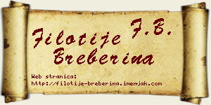 Filotije Breberina vizit kartica